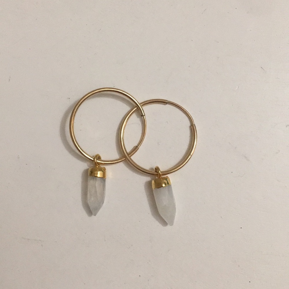 Moonstone hoops - Picture 1 of 1